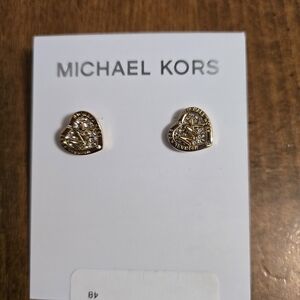 Michael Kors Gold Heart Stud Earrings